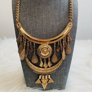 Gold Plated Antique Inspired Necklace Set